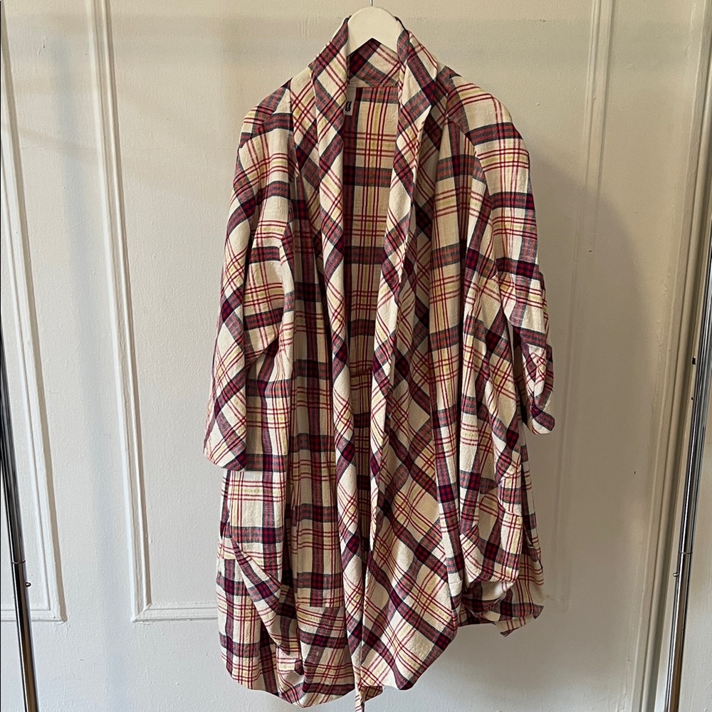 Wendy Trendy Plaid oversized drapey jacket